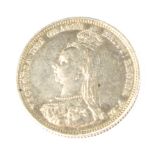 A Victorian 1898 double florin and an 1887 shilling