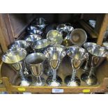 Sixteen silver plated goblets