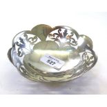 A small silver bowl with intricate fret cut decorative panels all round, Birmingham 1973