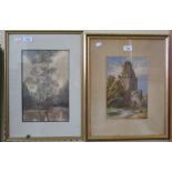 Early 19th century British School Figures by a river Watercolour unsigned 27cm x 18cm And a study of