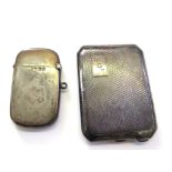 A silver vesta case and matchbox case