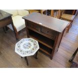 An Indian inlaid marble top occasional table, with octagonal top, 40cm x 41cm high, and a modern