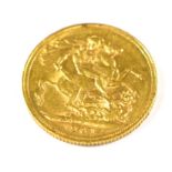 An old head Victorian gold sovereign 1901