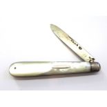A silver and mother of pearl fruit knife