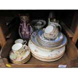 A Hammersley & Co coffee service, with polychrome foliate design including six cups and saucers,