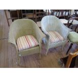 Two Lloyd Loom armchairs with Lusty labels (2)
