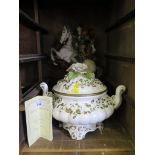 A Capodimonte figure of Napoleon on horse back initialled G.A. with certificate of authenticity