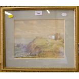 Early 20th century British School Dunnottar Castle Watercolour initialled S.C. 20cm x 26cm