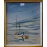 Anthony Shemroske (1921 -2004) Yachts in calm waters - a pair Watercolour One signed 40cms x 32cms