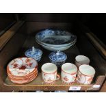 A pair of Chinese blue and white bowls depicting pagodas, 24cm diameter, a pair of blue and white