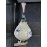 A Royal Worcester vase depicting swallows in flight, unsigned. Shape No. H304, 24cms high