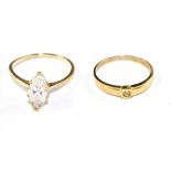 Two gold gem set rings