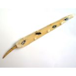 A 19th century Japanese ivory and Shibayama carving, 17cm long