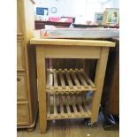 A food preparation trolley with two shelves, 60cm wide