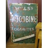 A Will's Woodbine Cigarettes enamel sign, 92cm x 61cm
