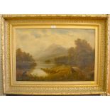 P. Mackenzie Figures in a Highland lake scene Oil on canvas, signed 50cm x 75cm