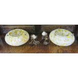 A pair of 1920s glass marble effect ceiling lights