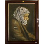 Khalid Portrait of a Middle Eastern elder Oil on canvas, signed 70cm x 50cm And another oil on