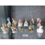 Ten Beswick Beatrix Potter figures including Jemiima Puddleduck, with original label, Timmy