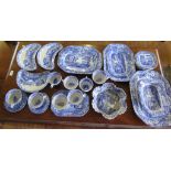 Various Copeland Spode Italian pattern blue and white tea and dinnerwares