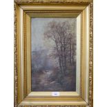 Henry Marko (1855 - 1921) Huntsman on an Autumnal Lane Oil on canvas, signed, 40cm x 24cm
