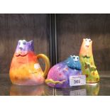 Joy Cats Studio designware hand painted jug, salt and pepper (3)