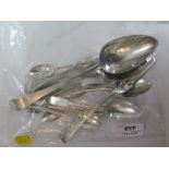 A miscellaneous collection of silver cutlery together with two EPNS teaspoons