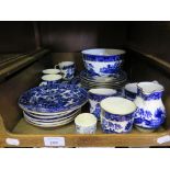 Various Coalport blue and white Chinese pattern tea wares