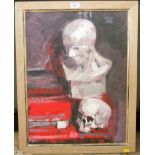 Julian Gordon Mitchell Still life of a bust and skull Oil on canvas, signed 61cm x 46cm