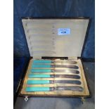 A cased set of six tea knives