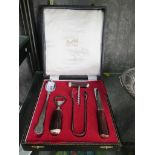 A Butler's of Sheffield chrome-plate drinks companion set in original case