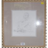 Julian Gordon Mitchell Study of a seated male nude Pencil, signed 21cm x 20cm