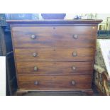 A mid Victorian mahogany chest of drawers, the deep top drawer over three graduated long drawers