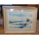 Bill Toop Five landscapes Lithographs All signed and titled in pencil 32cm x 47cm