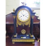 A French 19th century slate and ormolu mounted mantel clock, the dial inscribed Leonard Roussel a