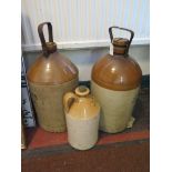 Two Devon Cider stoneware flagons and another for A. Matthews, 65-71 Elm Park Road, Reading (3)