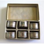 Six afternoon tea Lutz and Weiss silver napkin rings