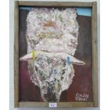 Richard Conway-Jones 'Sheep' Oil on canvas in rustic frame Signed, 50cm x 38cm