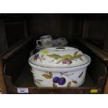 Royal Worcester Evesham pattern oval tureen and cover, quiche dish and other plates and dishes