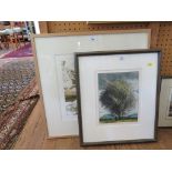 Piers Browne 'And Overhead The Aspen Heaves' A.E. Housman Colour etching Signed and inscribed in