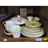 Various Susie Cooper teacups, saucers and plates, a Meaking 1950's tureen and cover, Shelley