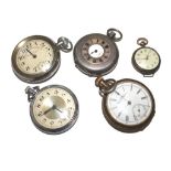 Five pocket watches, one Russian silver