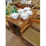 An oak gateleg table, the rounded ends on square tapering legs, 106cm