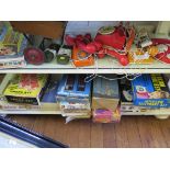Various toy telephone intercom sets, including Johnny Seven and Playcraft, a Chad Valley Give-a-show