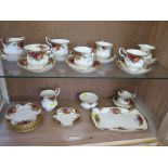 A Royal Albert Old Country Roses pattern part tea service, for nine place settings, lacking one