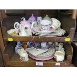 Various Victorian souvenir lustre wares, crested china, teawares and other ceramics