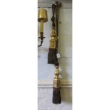 Two pairs of 19th century giltwood curtain tassels of lobed and hexagonal form