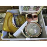 Miscellaneous stoneware goblets, terracotta wares, etc