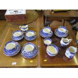 Various Burleigh ware Willow pattern breakfast wares