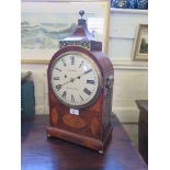 A George III mahogany and satinwood inlaid bracket clock, inscribed Peter Clare, Manchester, the